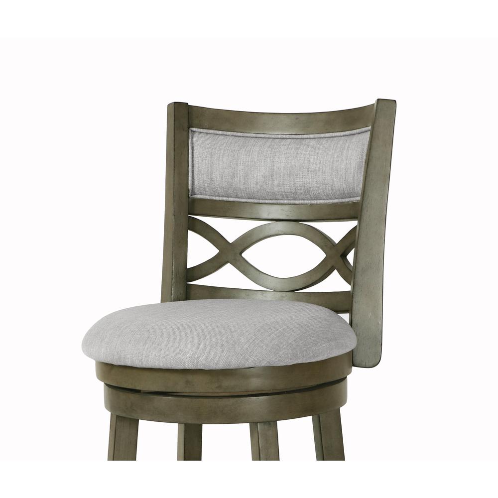 Manchester 24" Solid Wood Counter Stool with Fabric Seat in Ant Gray. Picture 4