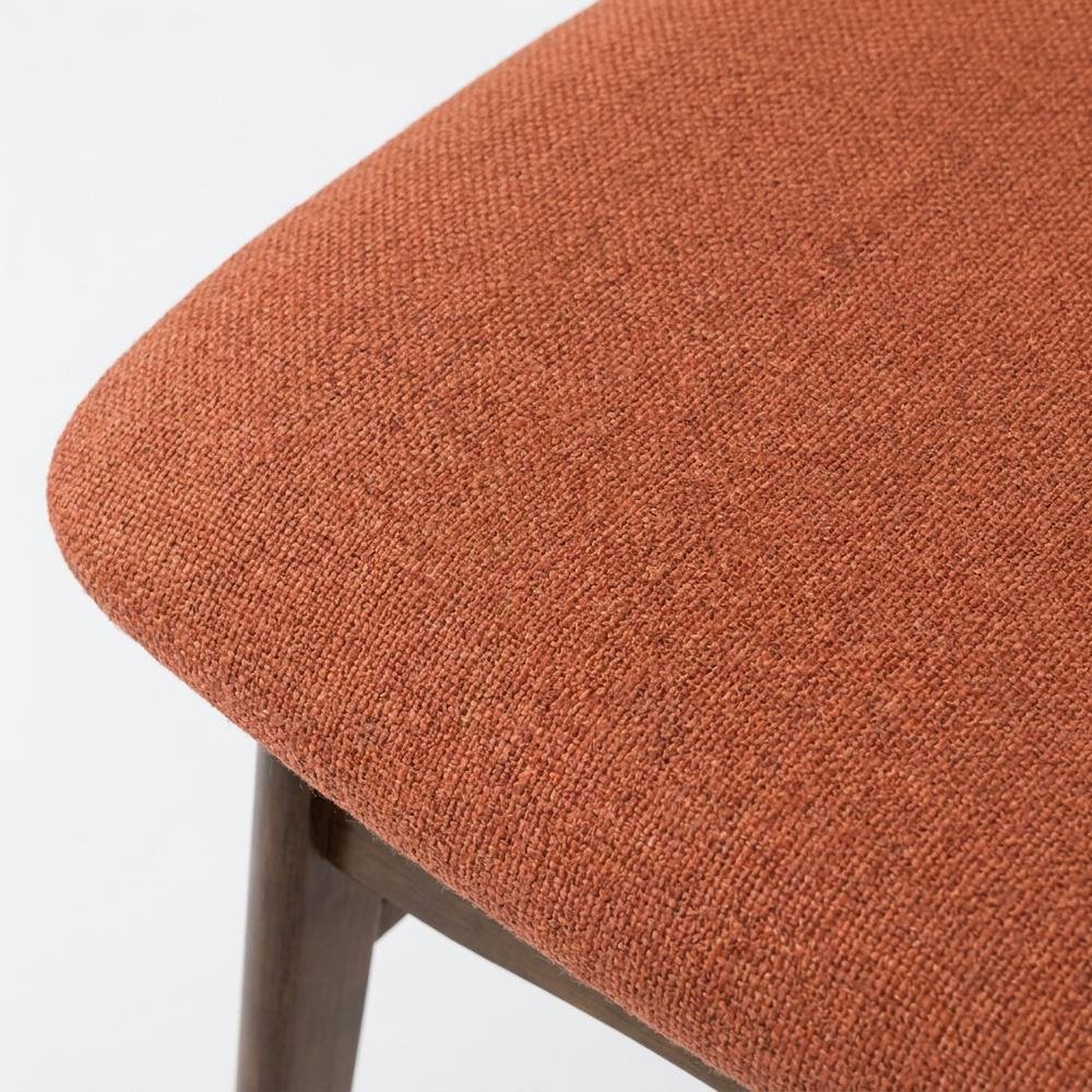 Mid-Century Modern Wood Dining Chair with Cushioned Seat, Orange, Set of 2. Picture 7