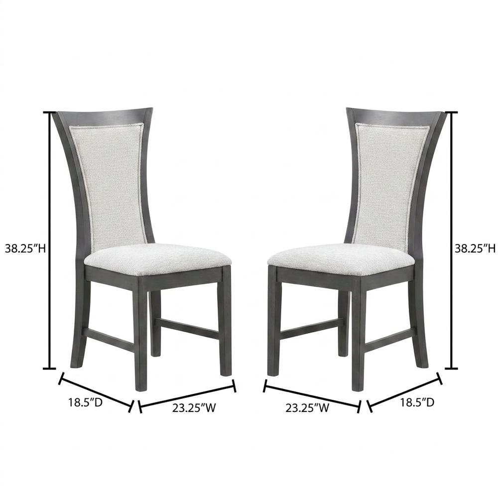 Rubberwood Upholstered Dining Chair with Solid Wood Legs, Transitional. Picture 5