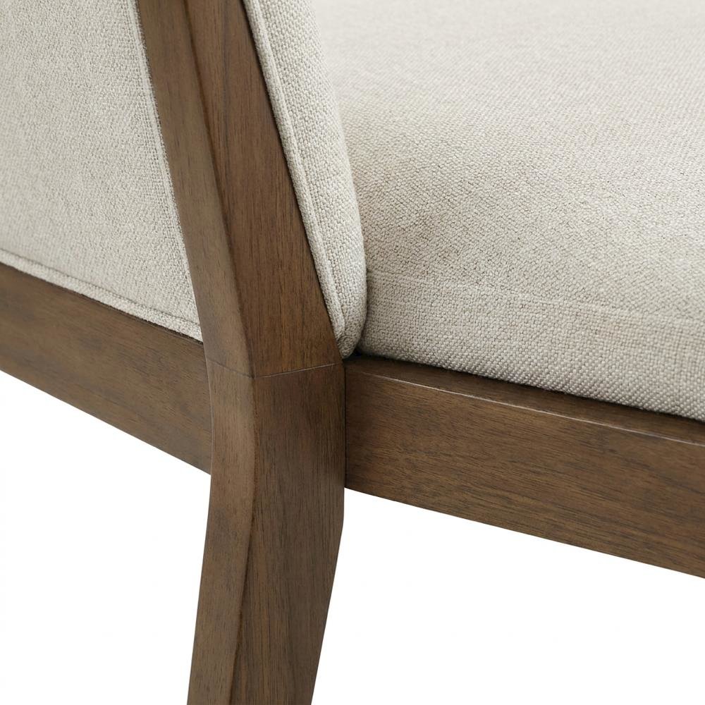 Upholstered Dining Chair with Cushion, Walnut-Leg Wood Kitchen Chairs, Set of 2. Picture 6