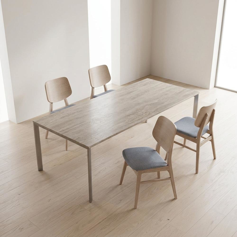 Solid Wood Upholstered Dining Chairs for Kitchen and Dining Room, Gray, Set of 4. Picture 4