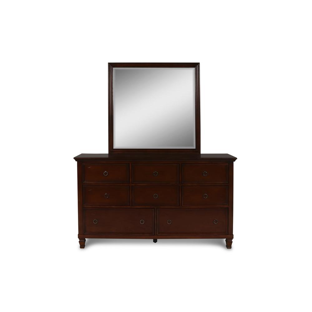 Furniture Tamarack 5-Piece Wood King Bedroom Set in Brown Cherry. Picture 4