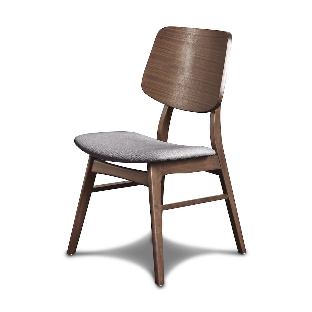 Oscar Wood Dining Chair in Walnut/Dark Gray (Set of 2). Picture 6