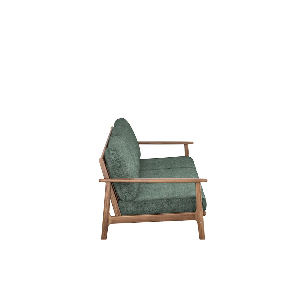 Ashton Wood/Fabric Patio Sofa in Moss Green. Picture 3