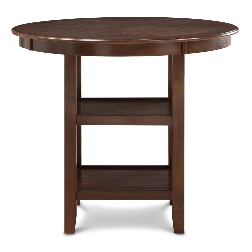 Amy 5-Piece Wood Round Counter Set with 4 Chairs in Cherry. Picture 2