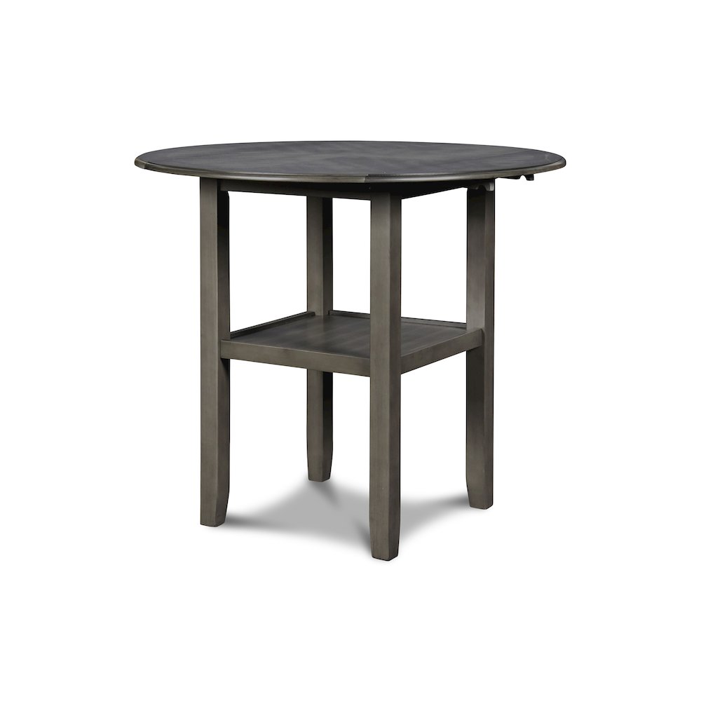 Gia 3-Piece 42" Wood Counter Drop Leaf Table Set, Gray. Picture 4