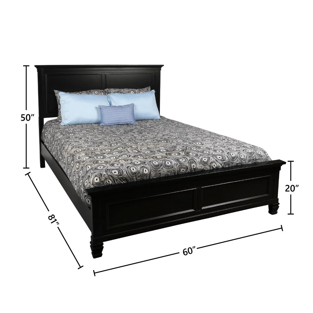 Furniture Tamarack Contemporary Solid Wood 4/6 Full Bed in Black. Picture 7