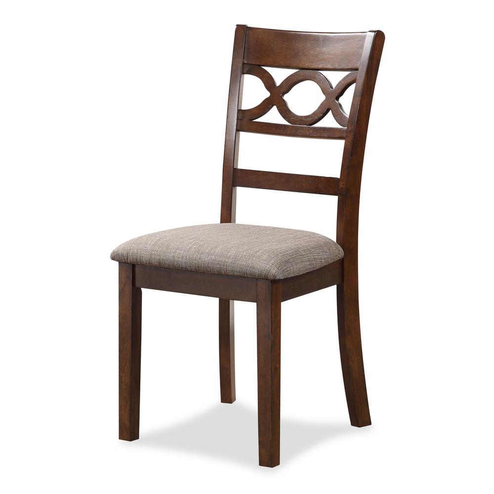 Cori 5-Piece Wood Round Dining Table Set with 4 Chairs in Cherry. Picture 7