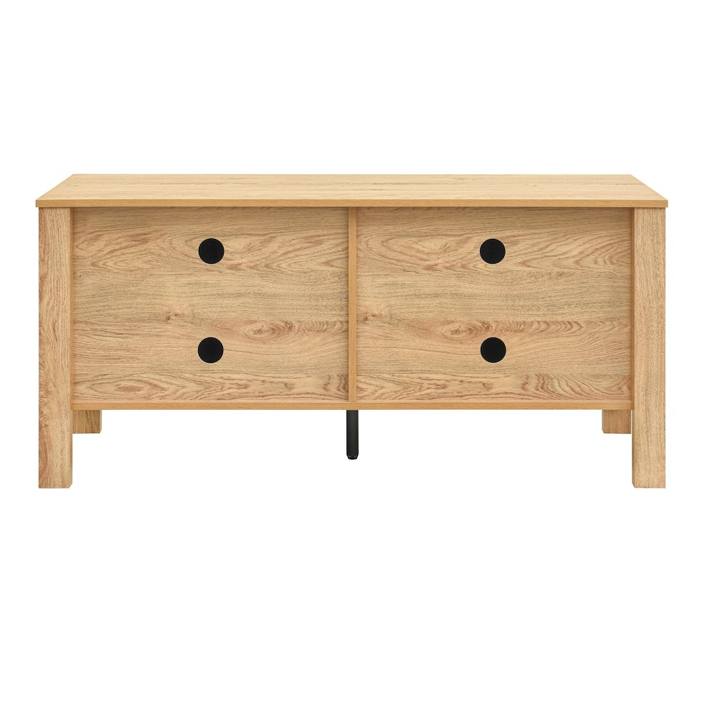 Thayer Wood TV Console with Two Doors in Natural/Beige. Picture 4