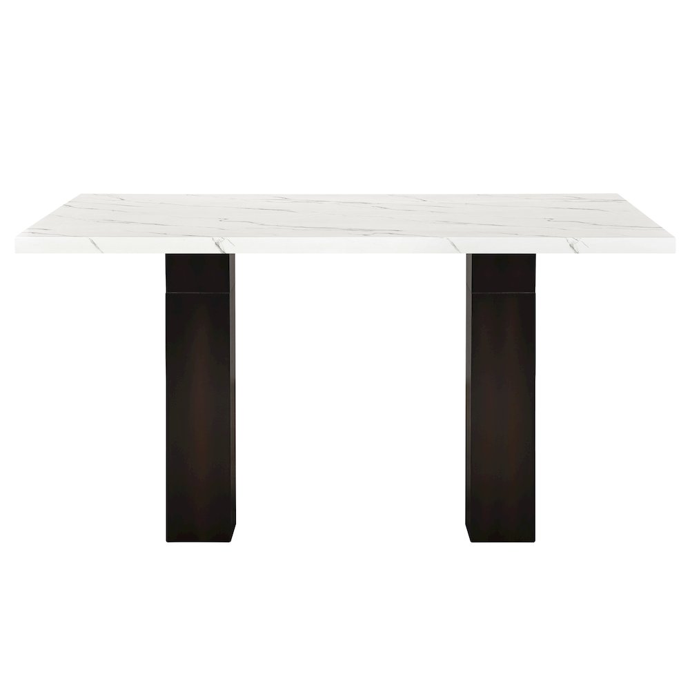 Faust Wood Rectangle Adjustable Table in White/Black. Picture 4