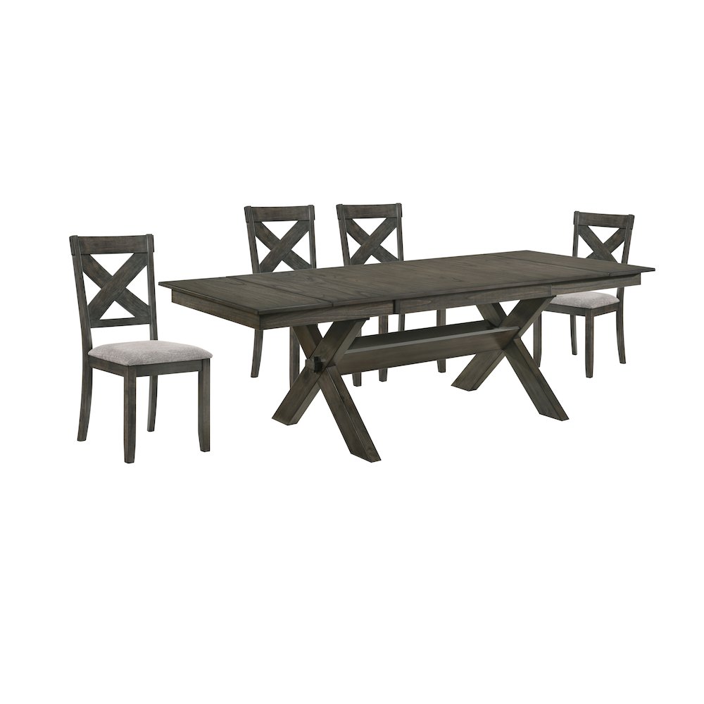 Gulliver 5-Piece Wood Dining Table Set in Brown. Picture 1