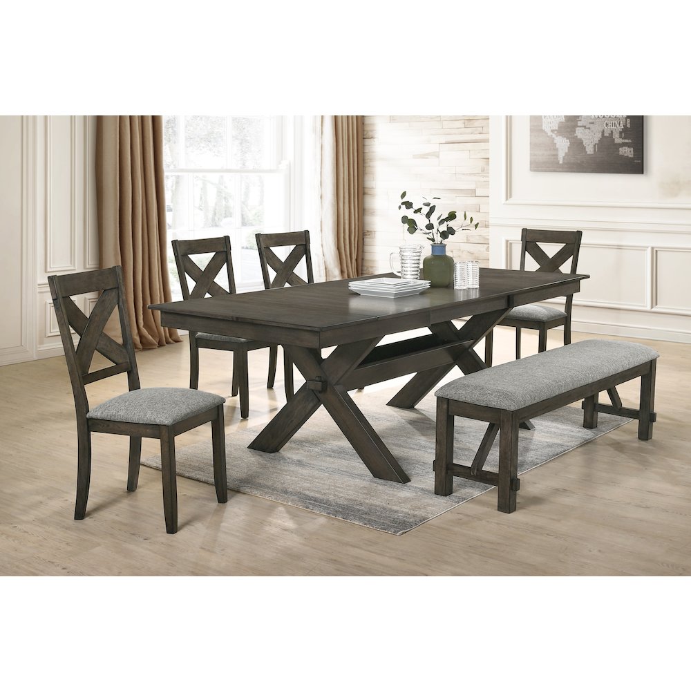Gulliver 6-Piece Wood Dining Table Set in Brown. Picture 2