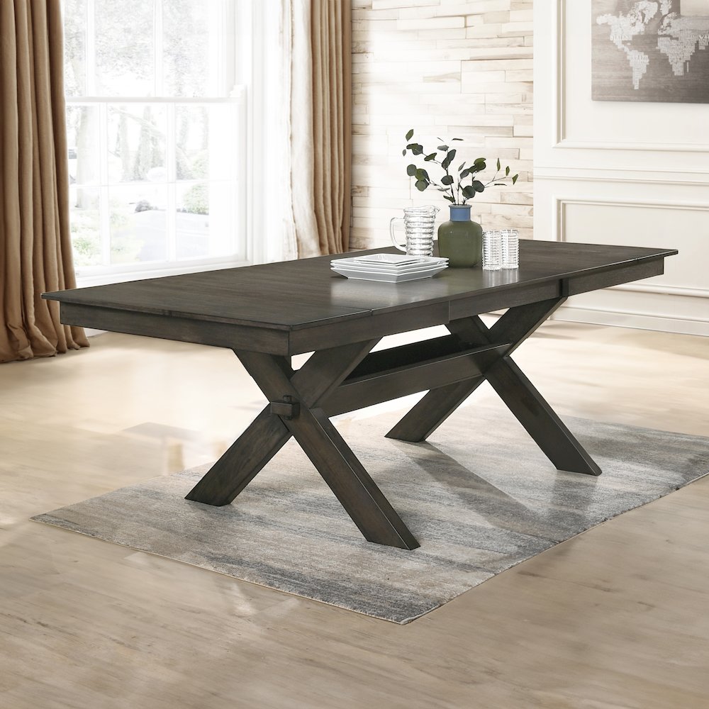 Gulliver Wood Rectangle Dining Table in Brown. Picture 2