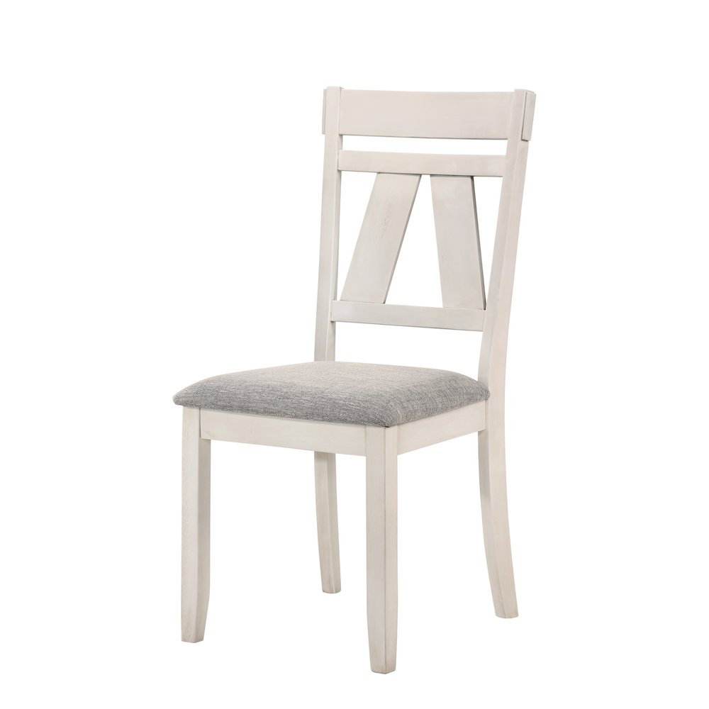 Maisie 6-Piece Wood Dining Set with Bench in White/Brown. Picture 4