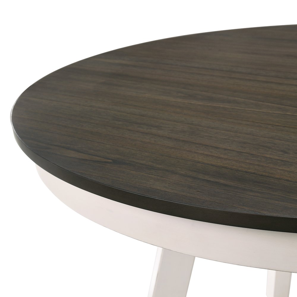 Maisie 5-Piece Round Wood Dining Table Set in White/Brown. Picture 6