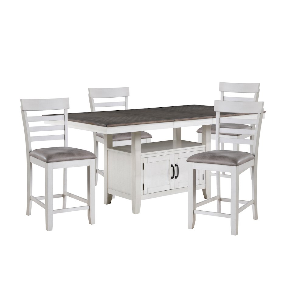 Richland 5-Piece Wood Dining Set in Stonewash Gray. Picture 1