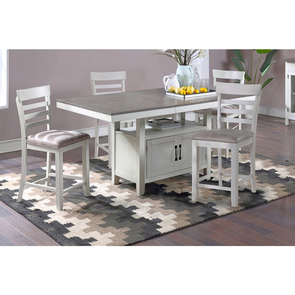 Richland 5-Piece Wood Dining Set in Stonewash Gray. Picture 2