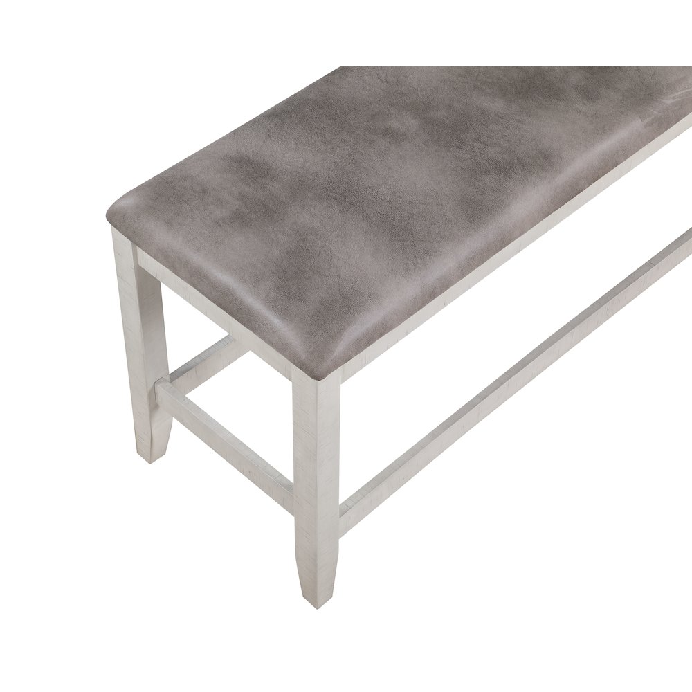 Richland 6-Piece Wood Dining Set w Bench in Stonewash Gray. Picture 18