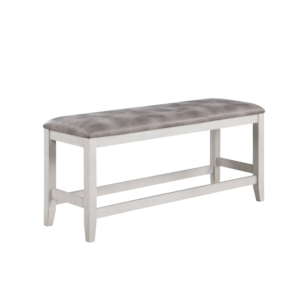Richland 6-Piece Wood Dining Set w Bench in Stonewash Gray. Picture 15