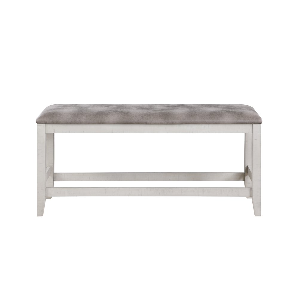 Richland 6-Piece Wood Dining Set w Bench in Stonewash Gray. Picture 16
