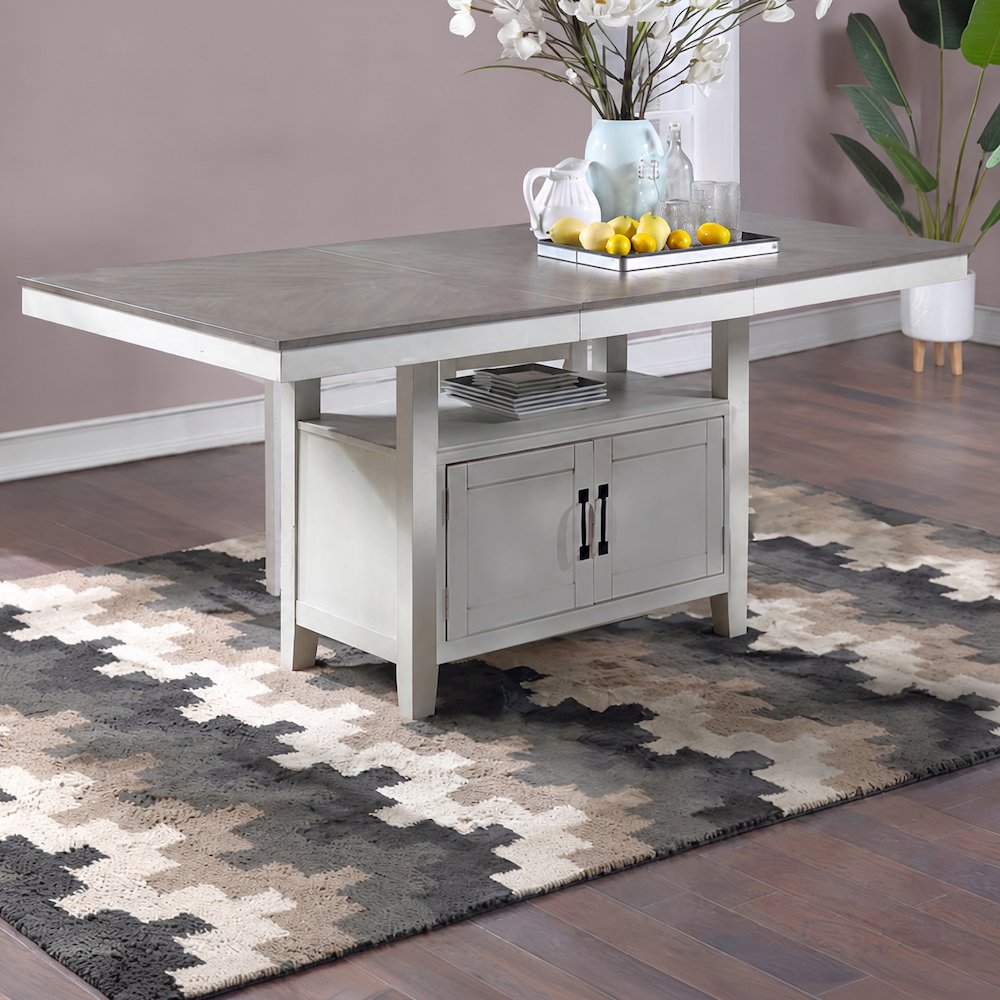 Richland Wood Dining Table in Stonewash Gray. Picture 2