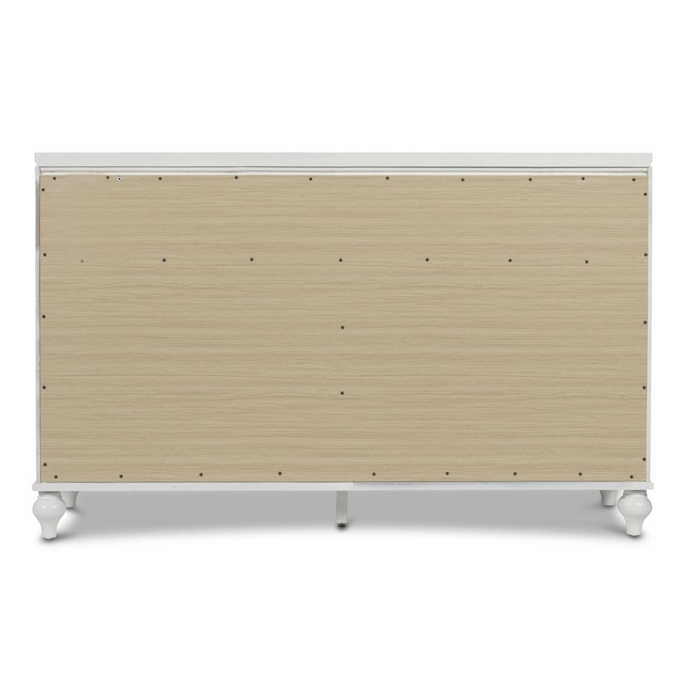 Furniture Valentine Solid Wood Dresser with 9 Drawers in White. Picture 4