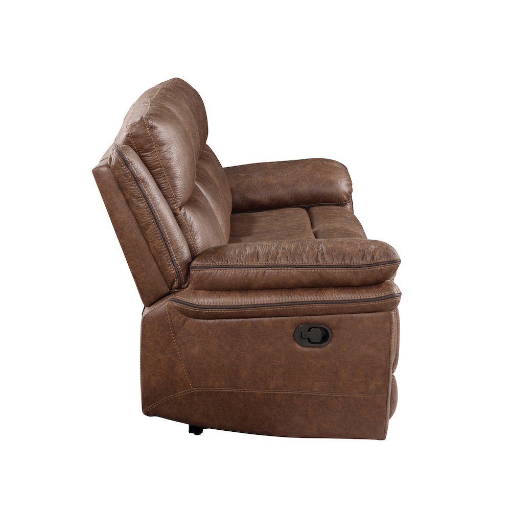 Ryland 2-Piece Fabric Upholstered Manual Sofa And Loveseat Set, Brown. Picture 5