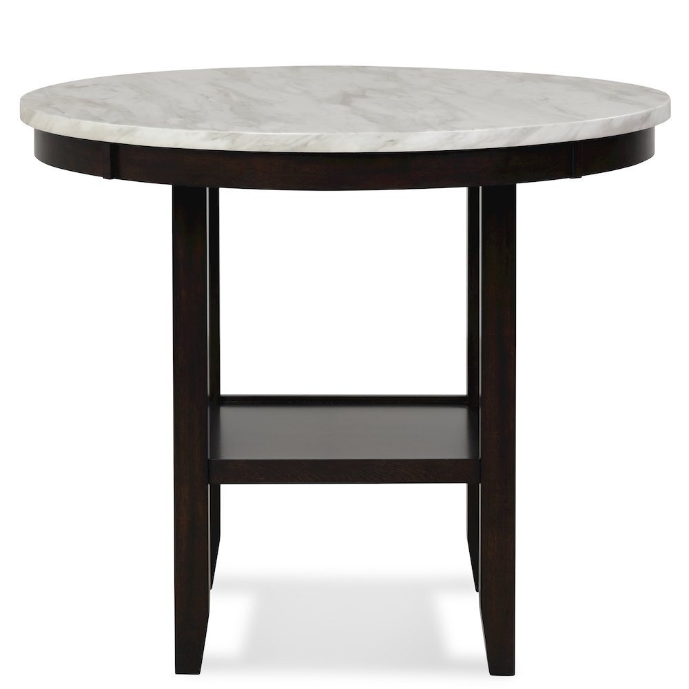 Celeste 5-Piece Wood Round Counter Dining Set in Black. Picture 4