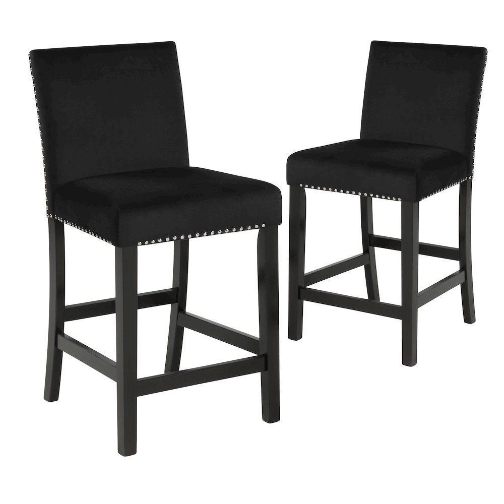 Celeste 5-Piece Wood Round Counter Dining Set in Black. Picture 7