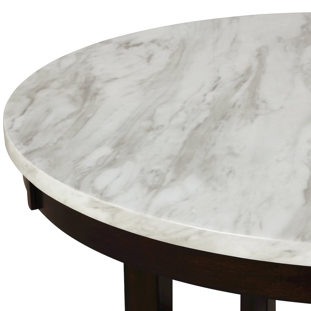 Celeste 5-Piece Wood Round Counter Dining Set in Gray. Picture 6