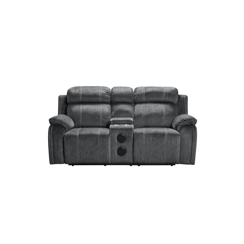 Tango 2-Piece Fabric Manual Living Room Set, Shadow Gray. Picture 2