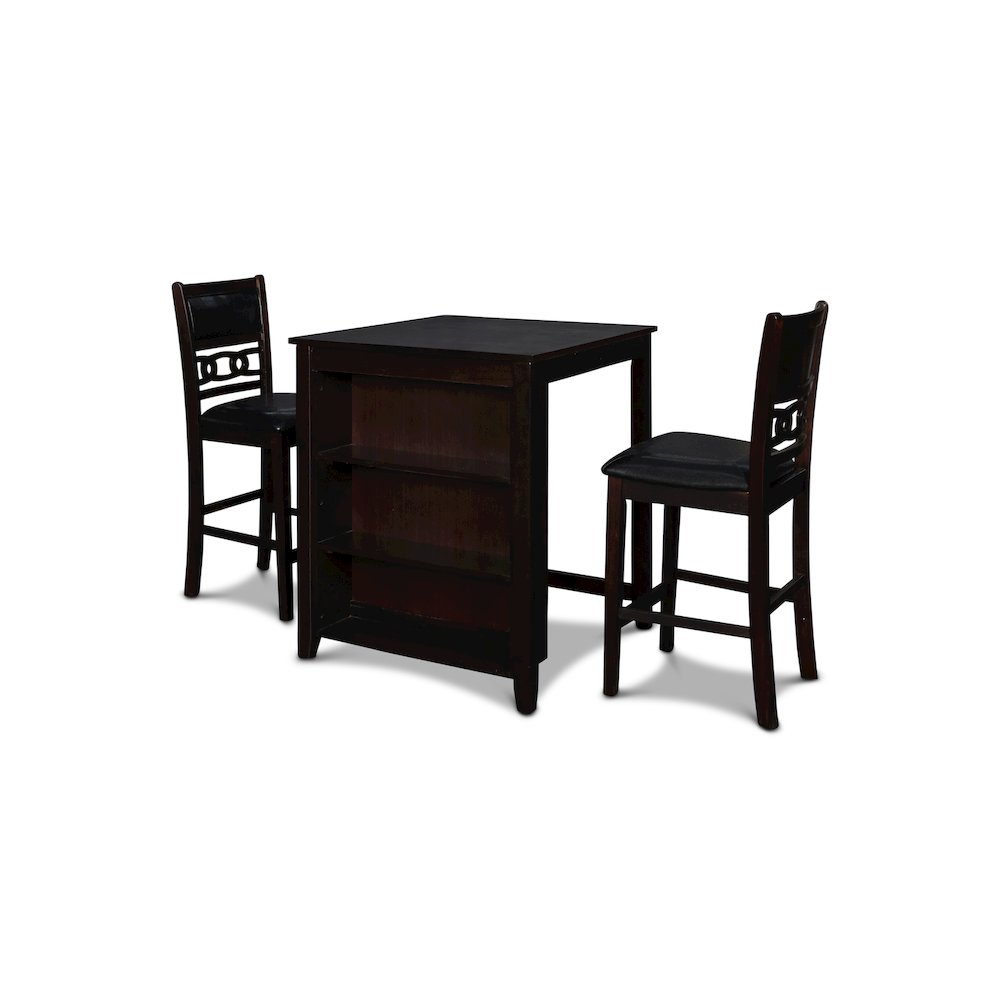 Gia 3-Piece 30" Wood Storage Counter Set, Ebony. Picture 1