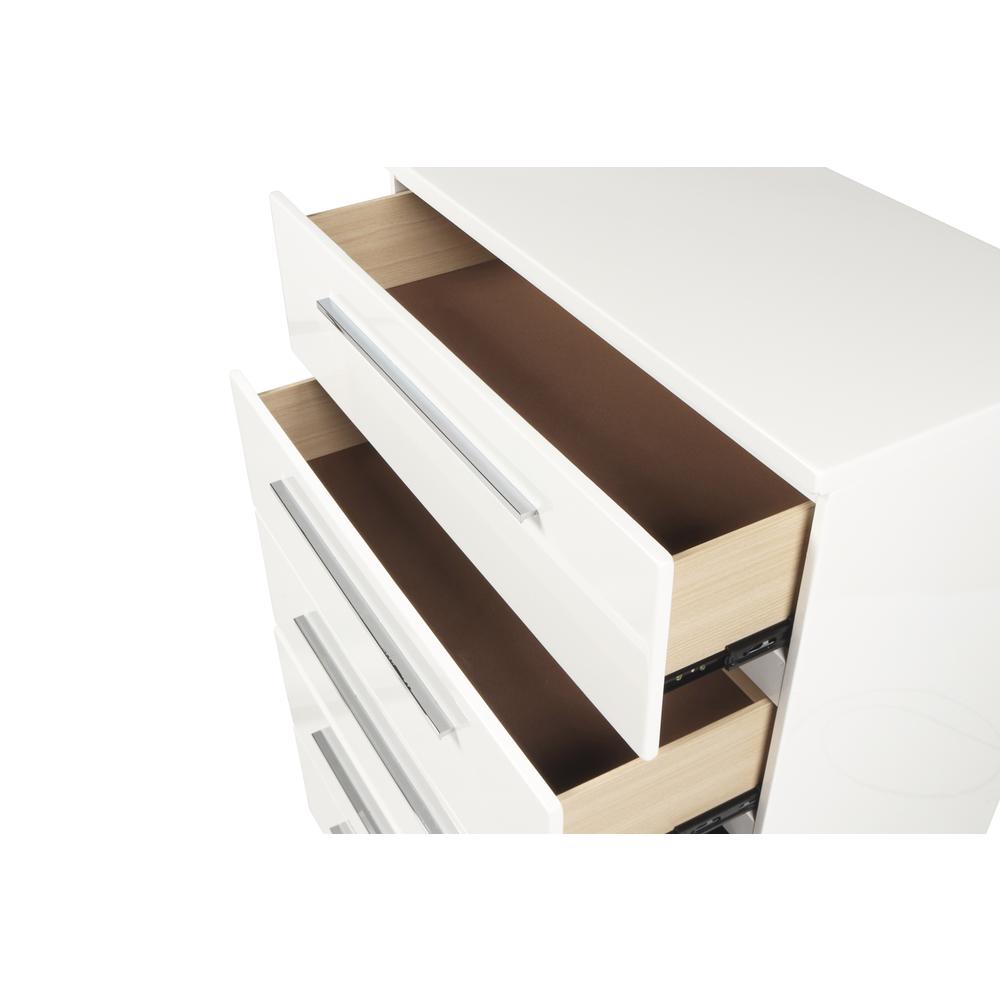 Furniture Sapphire Modern Solid Wood Chest in White. Picture 5