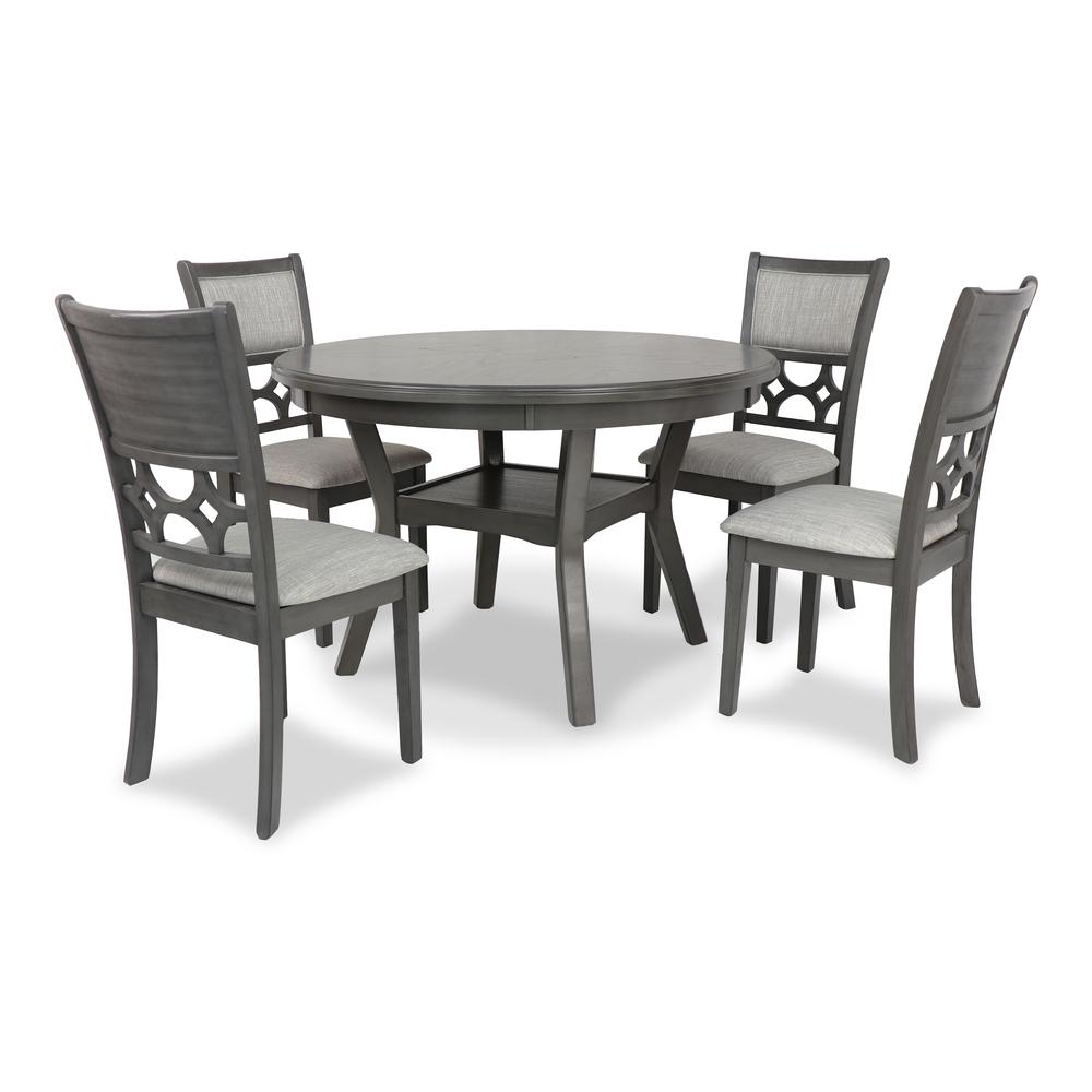 Furniture Mitchell 5-Piece Transitional Wood Dining Set in Gray. Picture 3
