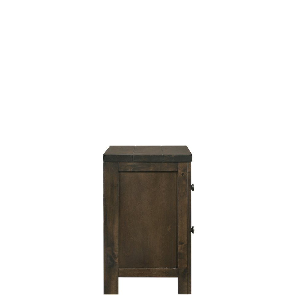 Furniture Blue Ridge Solid Wood Bedroom Nightstand in Rustic Gray. Picture 5