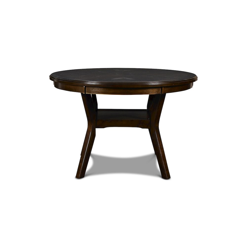 Gia 5-Piece 47" Wood Round Dining Set, Cherry. Picture 3