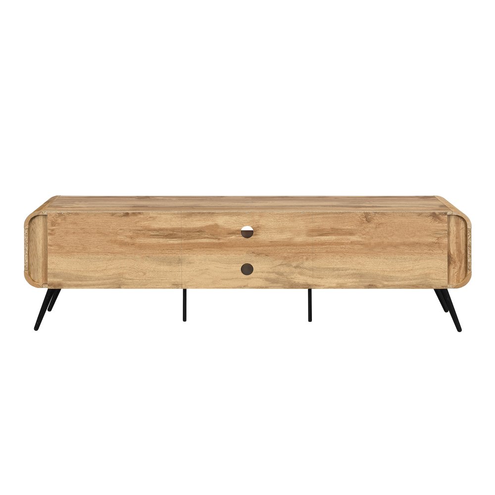 Rowan Wood Low Profile TV Console in Natural/Beige. Picture 4