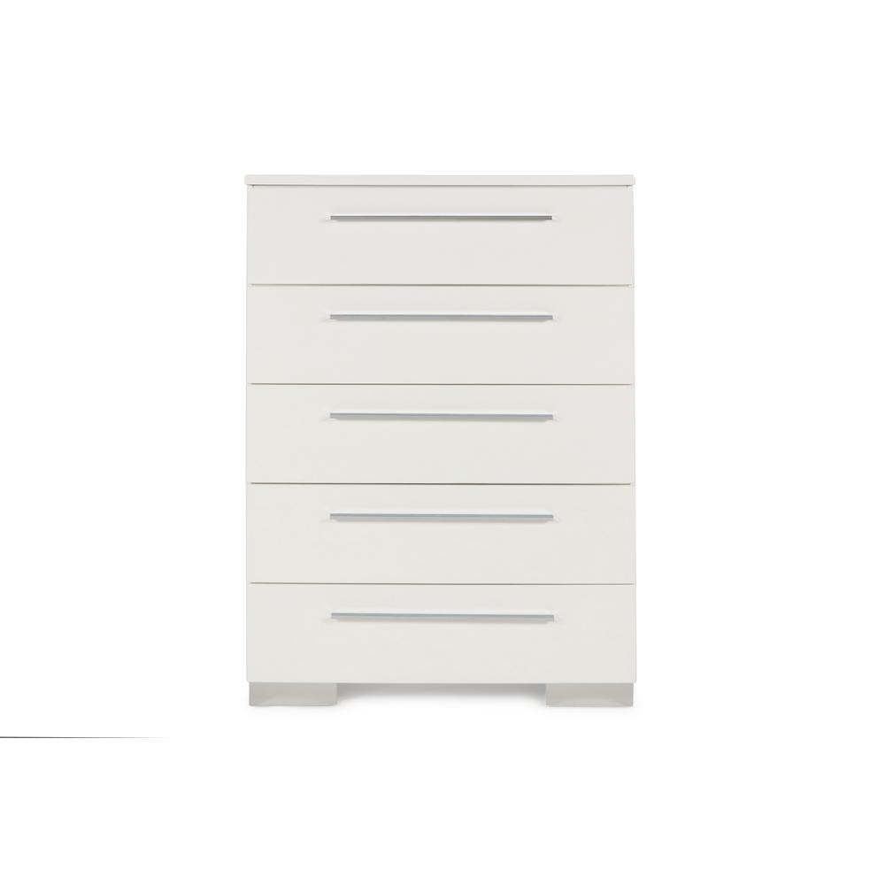 Furniture Sapphire 5-Piece Wood Queen Bedroom Set in White. Picture 10