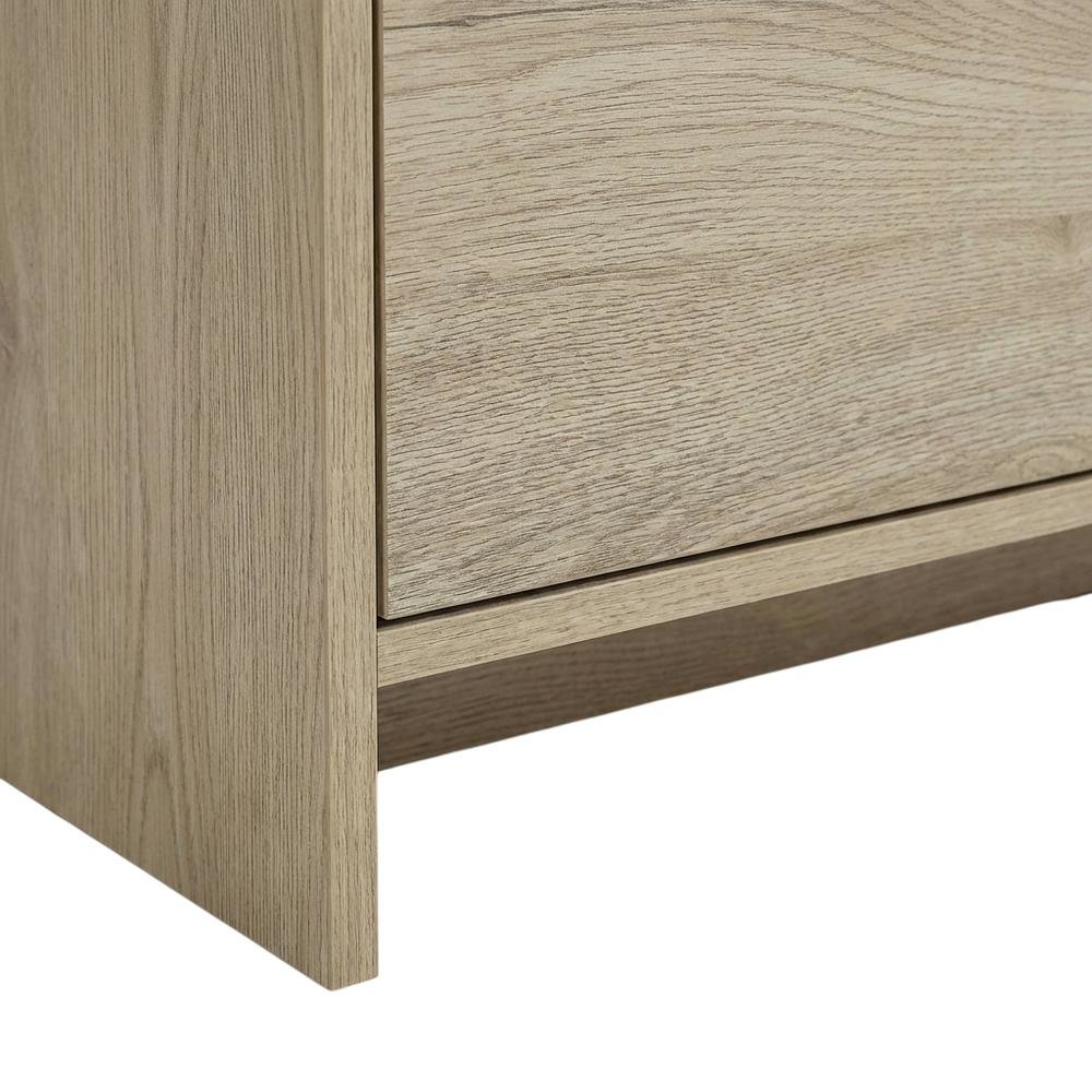 Beige Wood TV Stand with Rubberwood Solids and Walnut Veneers for Living Room. Picture 6