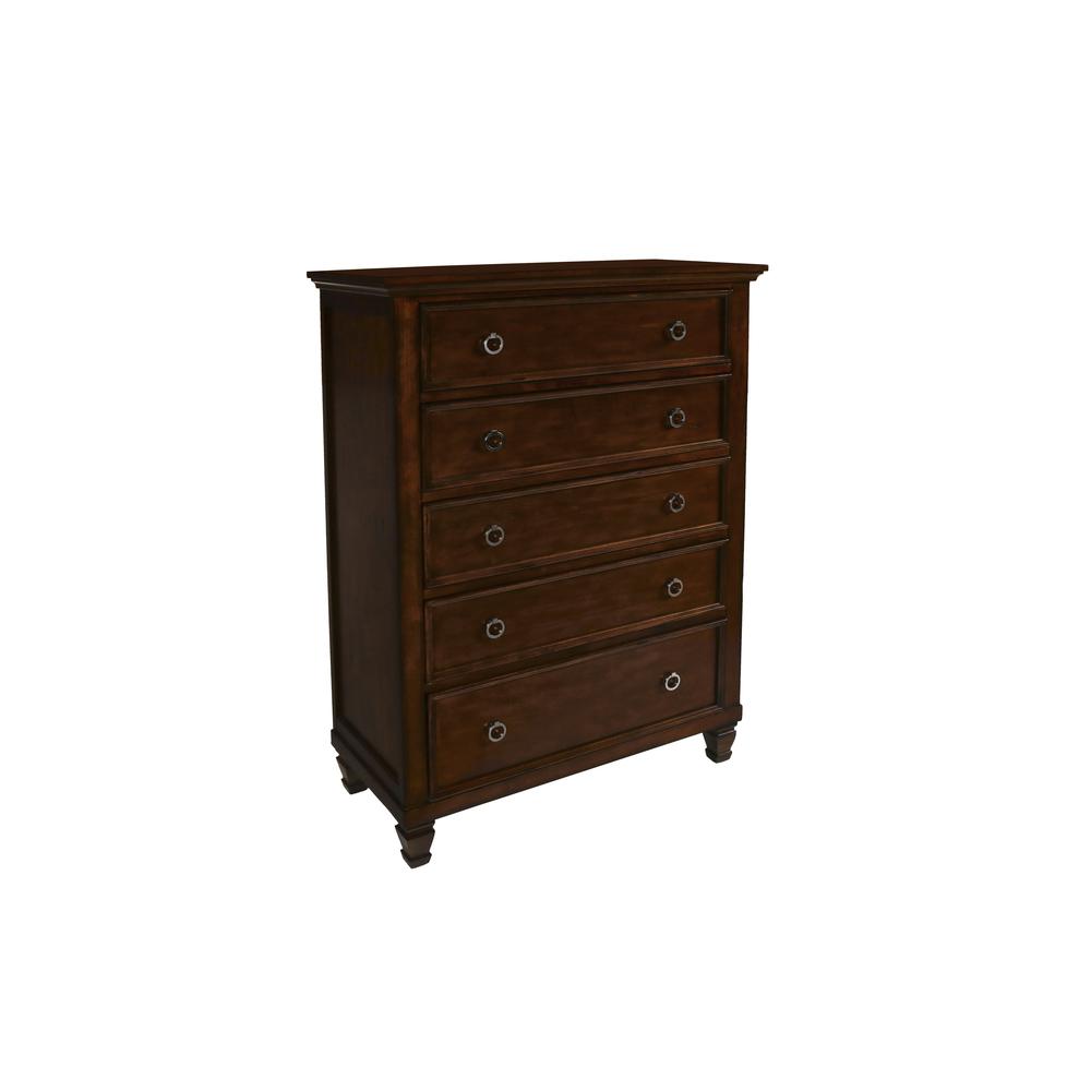 Tamarack 4-PC Wood Queen Bedroom Set with Chest in Brown Cherry. Picture 5