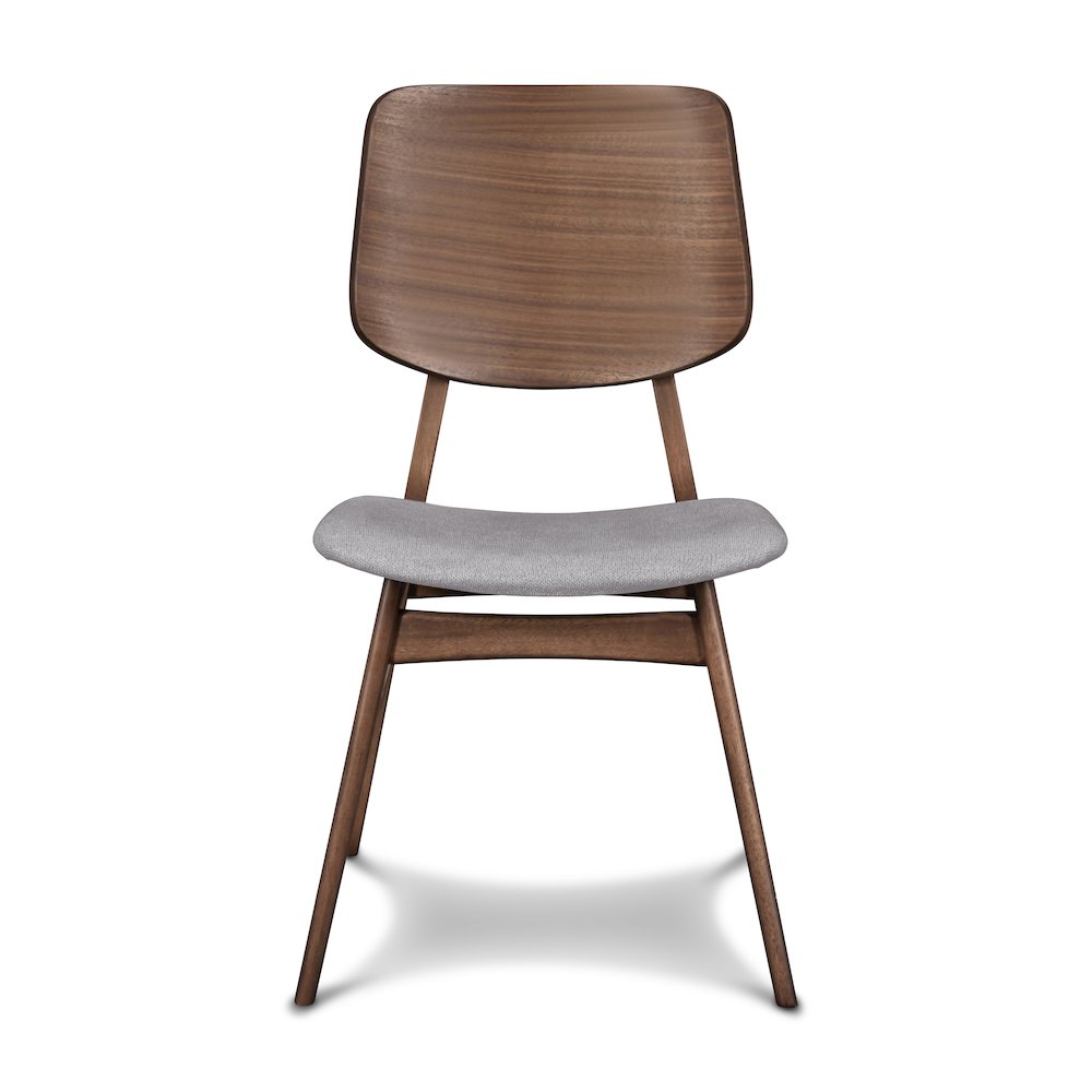 Oscar Wood Dining Chair in Walnut/Dark Gray (Set of 4). Picture 3