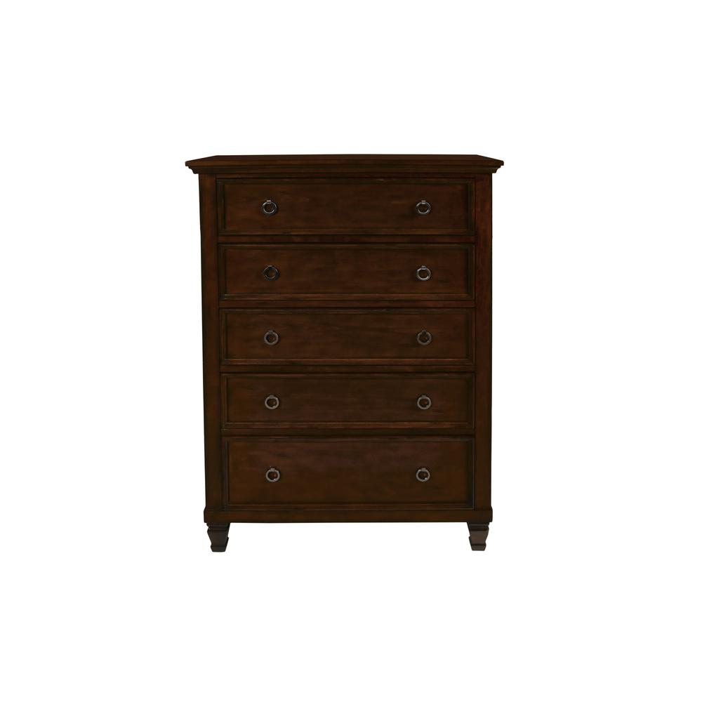 Tamarack 4-PC Wood Queen Bedroom Set with Chest in Brown Cherry. Picture 6