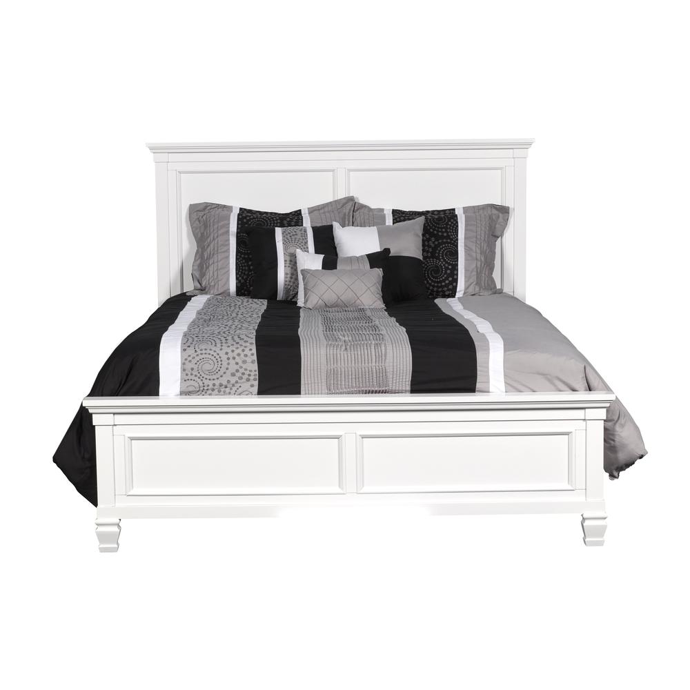 Tamarack 4-Piece Wood Cal King Bedroom Set with Nightstand in White. Picture 3