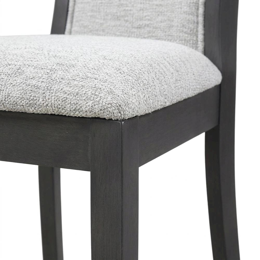 Rubberwood Upholstered Dining Chair with Solid Wood Legs, Transitional. Picture 6