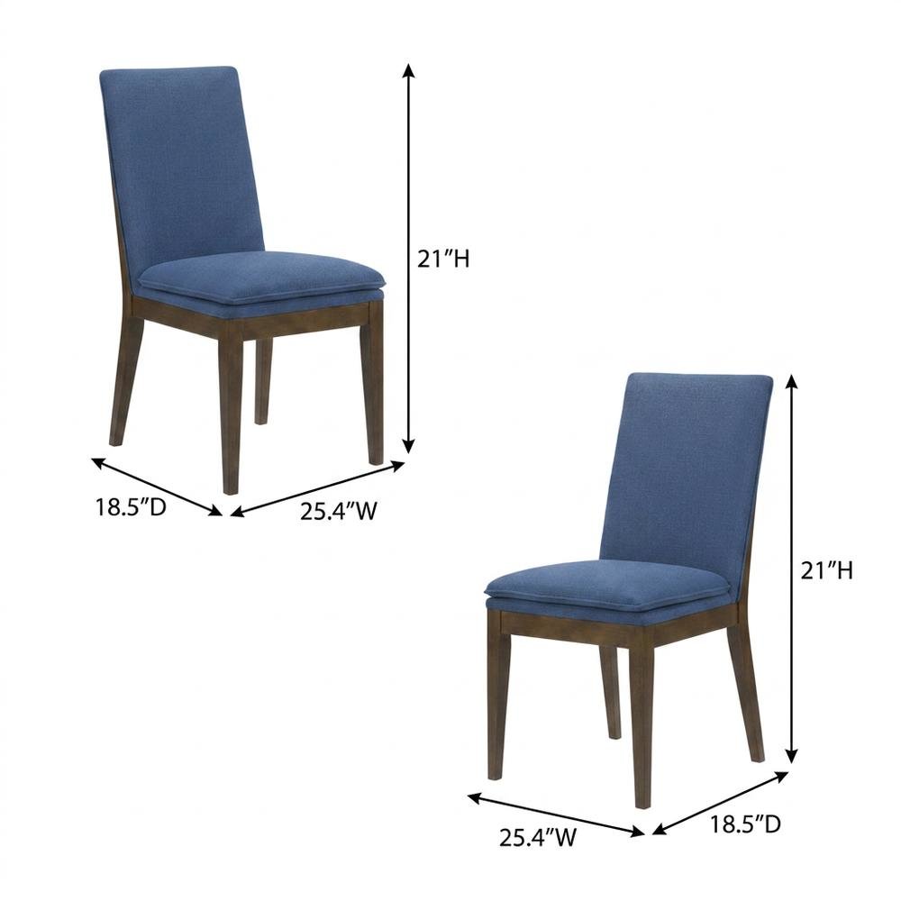 Upholstered Dining Chair with Cushion, Walnut-Leg Wood Kitchen Chairs, Brown. Picture 5