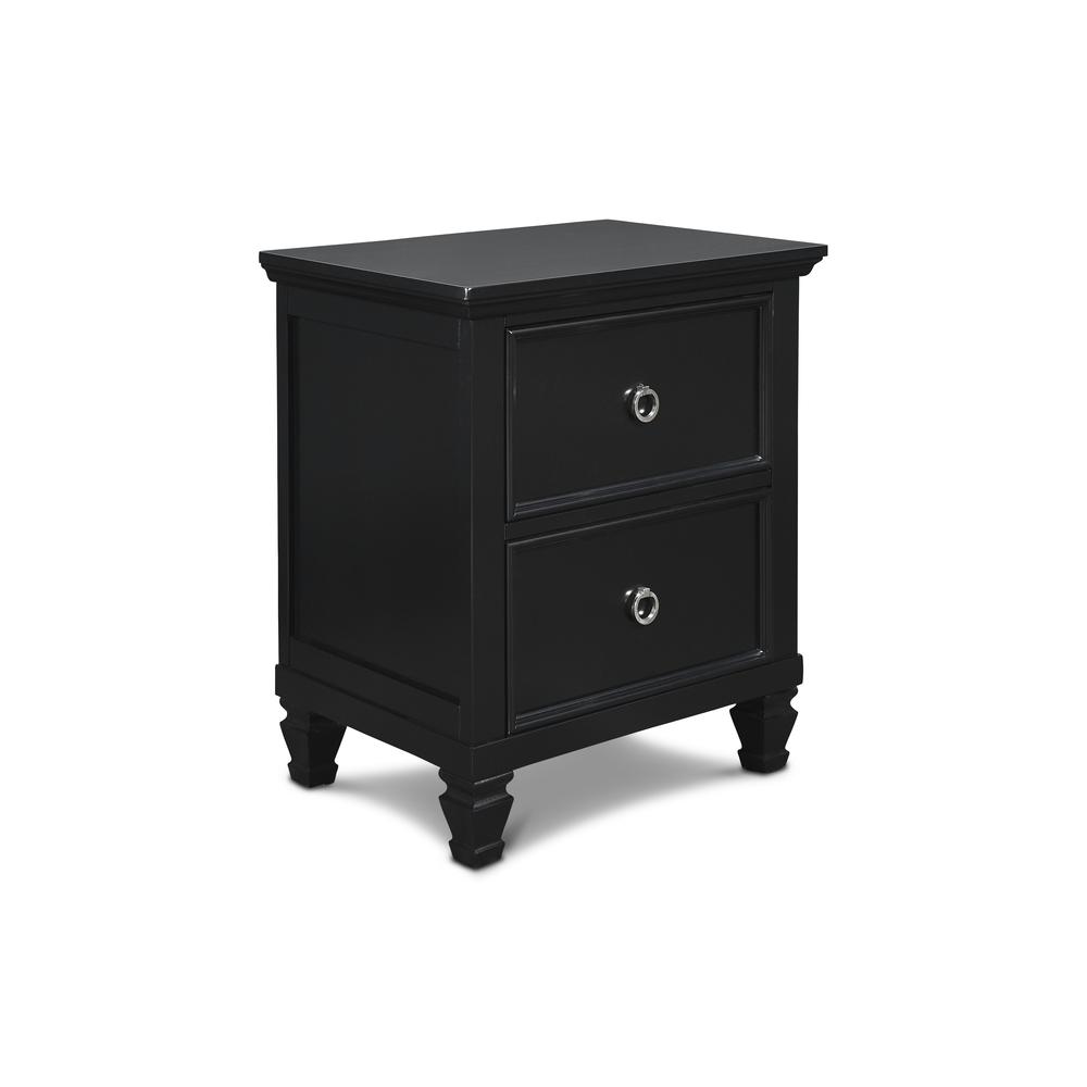 Tamarack 4-Piece Wood Queen Bedroom Set with Nightstand in Black. Picture 6