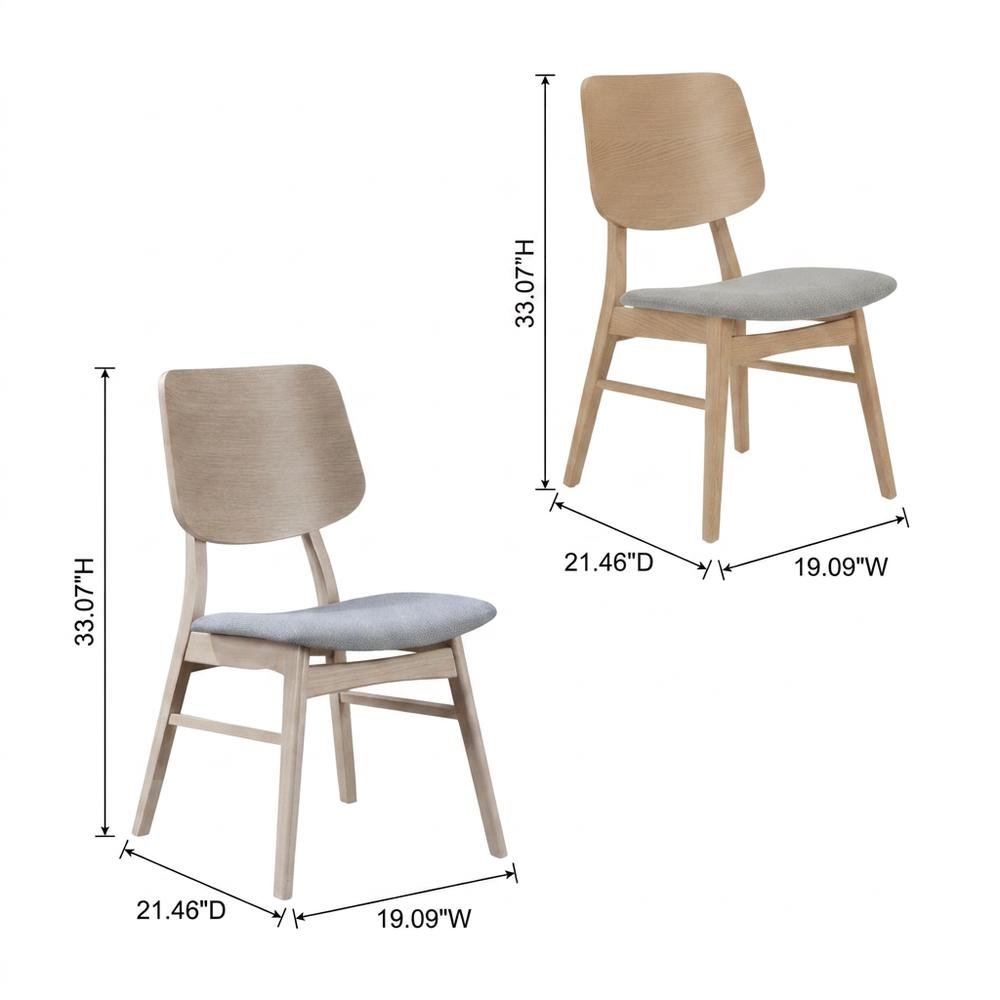 Fabric-Upholstered Wood Dining Chairs for Kitchen and Dining Room, Set of 6. Picture 5