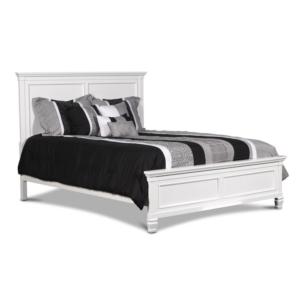 Tamarack 4-Piece Wood Cal King Bedroom Set with Nightstand in White. Picture 2