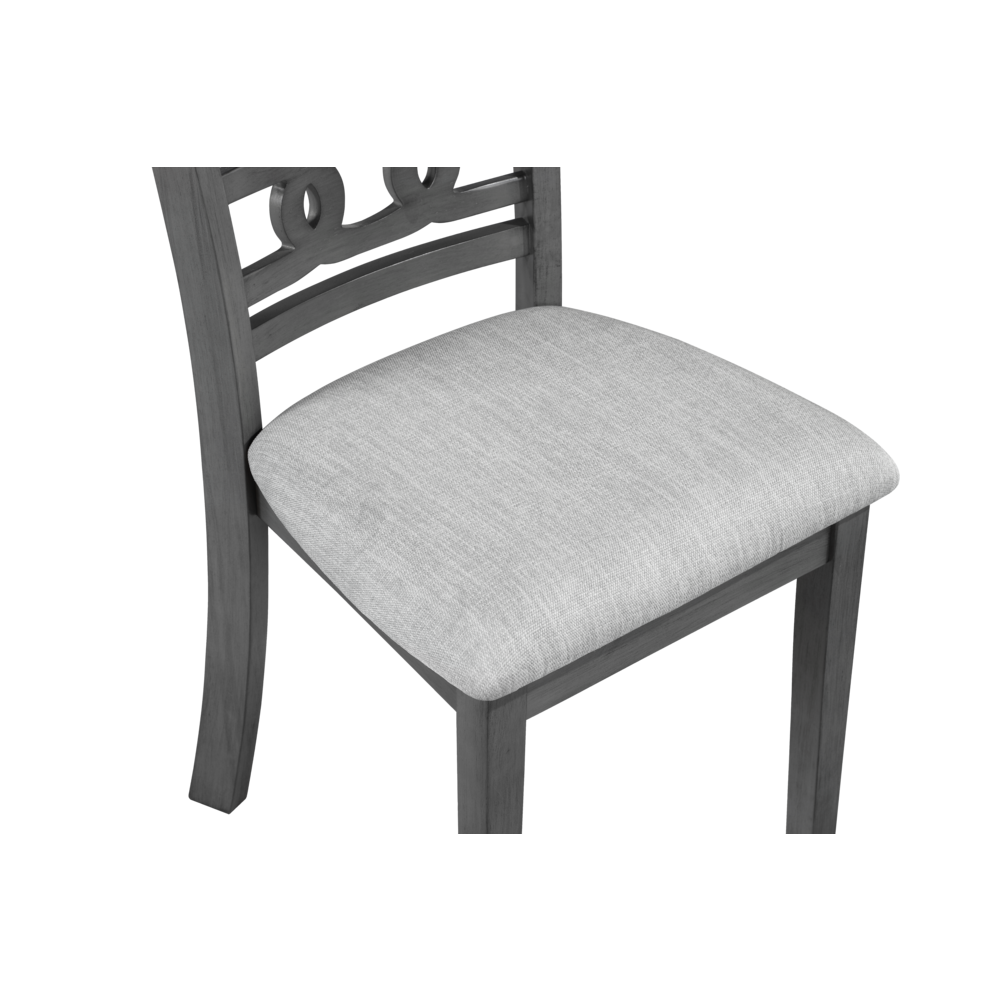Gia 5-Piece 60" Wood Rectangle Dining Set with 4 Chairs in Gray. Picture 6