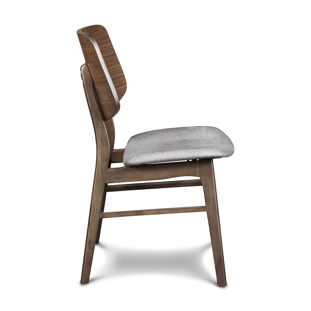 Oscar Wood Dining Chair in Walnut/Dark Gray (Set of 4). Picture 4